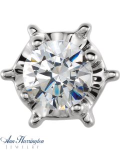 14k White Gold .03-.25 ct 6-Prong Round Illusion Low and Light Head, F76