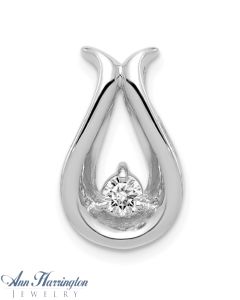 14k White Gold .15 ct Diamond Chain Slide