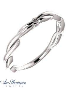 14k White, Yellow, Rose Gold or Platinum Rope Design Shank