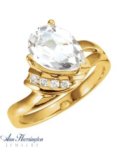 14k Yellow or White Gold 10x7 mm Pear Shape Ring Setting