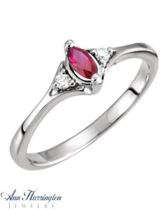 14k White or Yellow Gold 5x2.5 mm Marquise Ring Setting, G0153