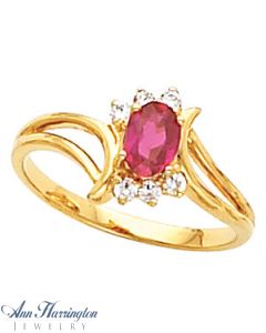 14k Yellow or White Gold 6x4 mm Oval Ring Setting, G0186