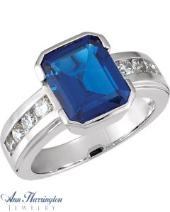 14k White or Yellow Gold 5x3, 6x4, 7x5, 8x6, 9x7, & 10x8 mm Emerald Cut Bezel Set Ring Setting, G0198