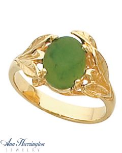 14k Yellow or White Gold Oval Ring Setting, G029