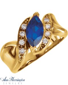 14k Yellow or White Gold 8x4,10x5,12x6 mm Marquise Ring Setting