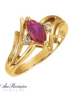 14k Yellow or White Gold 6x3 mm Marquise Ring Setting
