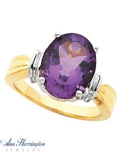 14k Yellow or White Gold Oval Ring Setting, G0399