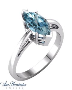 14k White or Yellow Gold 6x3, 7x4, 8x4, 9x4.5, 10x5 12x6 14x7 &16x8 mm  Marquise Ring Setting, G0532