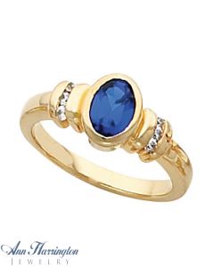 14k Yellow or White Gold Oval Ring Setting, G0586