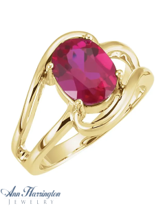 14k Yellow or White Gold 7x5, 8x6, 9x7, 10x8 and 12x10 mm Oval Split Shank Ring Setting