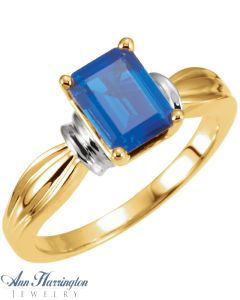 14k 2-Tone Gold 6x4, 7x5, 8x6 and 9x7 mm Emerald Ring Setting, G0686