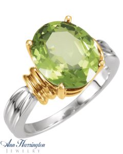 14k 2-Tone or White Gold 7x5, 8x6, 9x7, 10x8 and 12x10 mm Oval Ring Setting, G0702