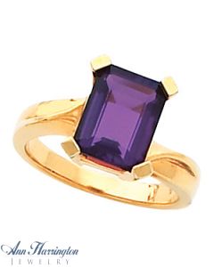 14k Yellow or White Gold Emerald Ring Setting