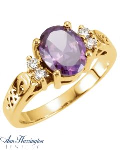 14k Yellow or White Gold 9x7 mm Oval Ring Setting