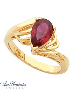 14k Yellow or White Gold 9x6 mm Pear Shape Ring Setting, G0756