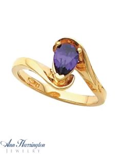 14k Yellow or White Gold 7x5 mm Pear Shape Bypass Ring Setting