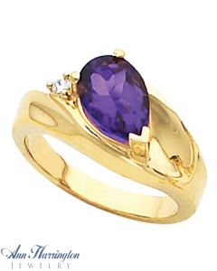 14k Yellow or White Gold 10x7 mm Pear Shape Ring Setting, G0766