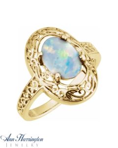 14k Yellow or White Gold 8x6, 9x7, 10x8, 11x9, 12x10, 13x11 and 14x10 Oval Filigree Ring Setting