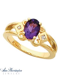 14k Yellow or White Gold 6x4, 7x5, 8x6, 9x7 & 10x8 Oval Ring Setting, G0820