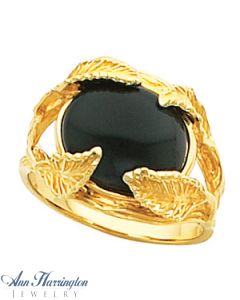 14k Yellow or White Gold 13x11 mm Oval Cabochon Ring Setting, G084