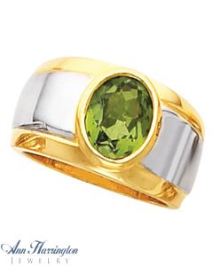 14k Yellow or White Gold Oval Ring Setting, G0844