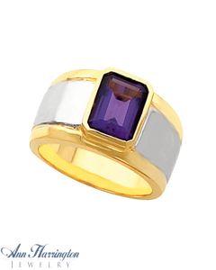14k 2-Tone Gold 8x6 and 9x7 mm Emerald Ring Setting