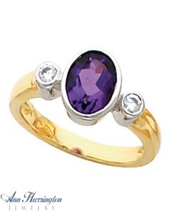 14k Yellow or White Gold Oval Ring Setting, G0850