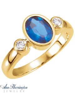 14k Yellow or White Gold 6x4, 7x5, 8x6, 9x7 & 10x8 mm Oval Bezel Ring Setting, G0855