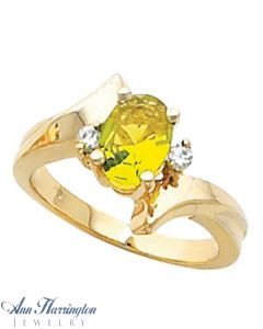 14k Yellow or White Gold Oval Ring Setting, G0859