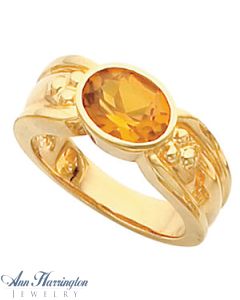 14k Yellow or White Gold Oval Ring Setting, G0879