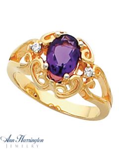 14k Yellow or White Gold 8x6 mm Oval Ring Setting, G0896