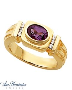 14k Yellow or White Gold 6x4 mm Oval Bezel Ring Setting, G0901