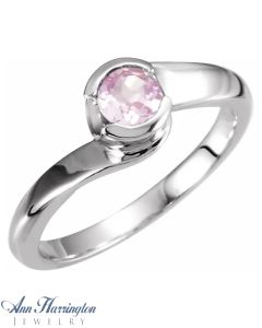 14k White or Yellow Gold 3, 3.5, 4, 4.5 , 5 and 5.5 mm Round Bypass Semi Bezel Ring Setting