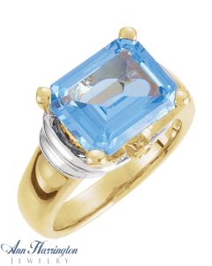14k 2-Tone or White Gold 12x10 mm Emerald Ring Setting