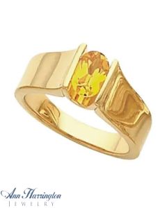 14k Yellow or White Gold 7x5 mm Oval Channel Set Cathedral Ring Setting