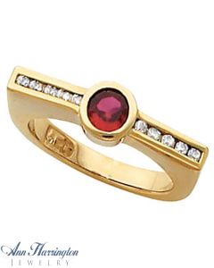 14k Yellow or White Gold 5 mm Bezel Set Round Ring Setting