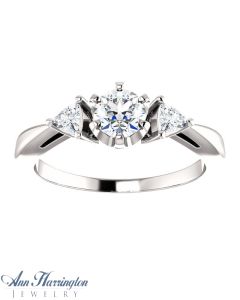 14k White, Yellow, Rose Gold or Platinum 1/5-1/2 ct tw (3, 4 and 4.5 mm) Trillion 3 Stone Ring Semi Mounting