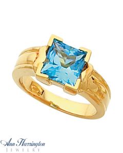 14k Yellow or White Gold 8x8 mm Princess or Square Cut Ring Setting, G1127