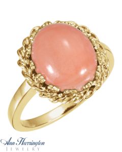 14k Yellow or White Gold 12x10 mm Oval Cabochon Ring Setting