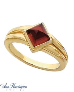 14k Yellow or White Gold 5x5, 6x6, 7x7 and 8x8 mm Princess or Square Cut Bezel Ring Setting, G1138