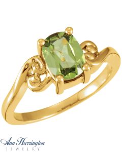 14k Yellow or White Gold 8x6 mm Cushion Scroll Design Ring Setting, G1146