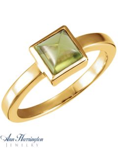 14k Yellow or White Gold 5x5 and 6x6 mm Princess or Square Cut Bezel Ring Setting, G1161