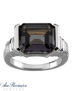 Sterling Silver 12x10 mm Emerald Vintage Syle Bezel Set Ring Setting