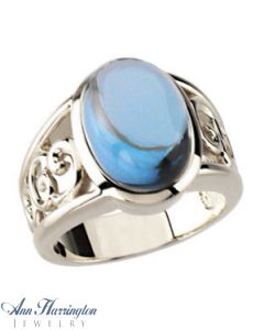 Sterling Silver 14x10 mm Oval Scroll Design Ring Setting