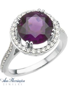 14k White Gold 6, 6.5, 8 and 10 mm Round Antique Style Ring Setting