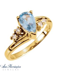 14k Yellow or White Gold 8x5 mm Pear Shape Ring Setting
