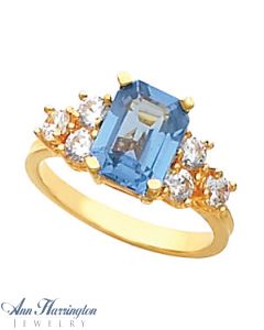 14k Yellow or White Gold 6x4 7x5 8x6 and 9x7 mm Emerald Ring Setting