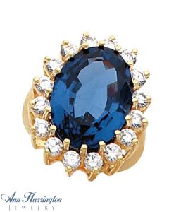 14k Yellow Gold 16x12 & 18x13 mm Oval Ring Setting, G440