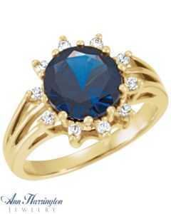14k Yellow or White Gold 5.5, 6.5, 8.5, 9.5, 13, 15 and 18 mm Round Ring Setting