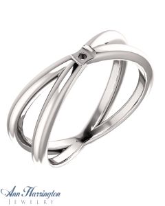 14k White, Yellow, Rose Gold or Platinum Criss-Cross Shank